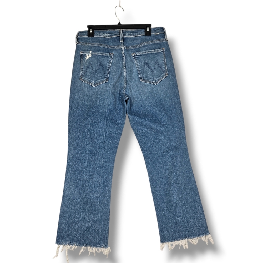 Mother The Tripper Ankle Fray Size 33 Button Fly Distressed Holes Raw Hem - Picture 10 of 16